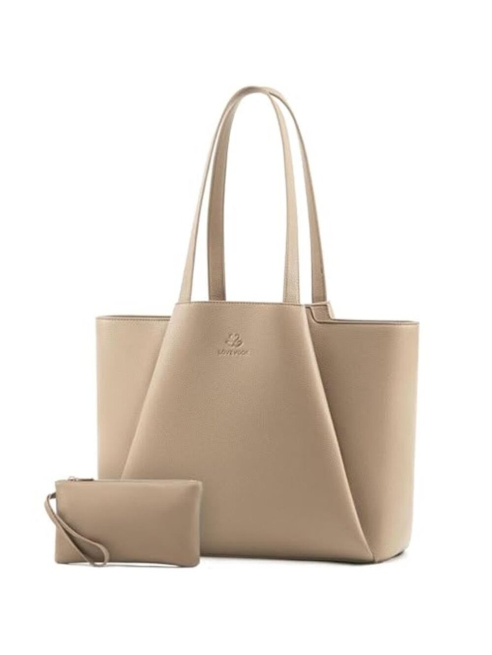 Women's 15.6" Laptop Tote | Faux Leather Work Bag with Matching Clutch
